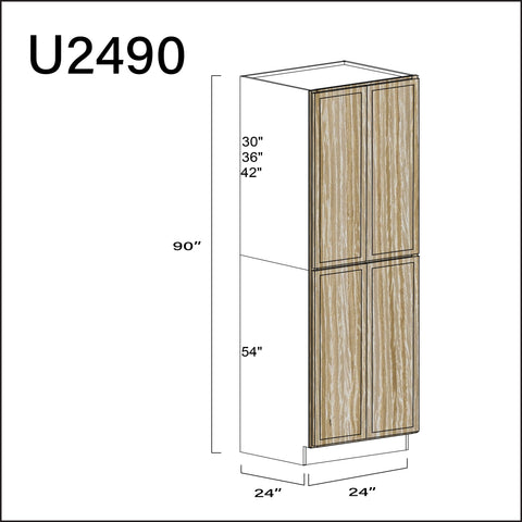 Angel Oak Slim Shaker Double Door Pantry Cabinet - 24" W x 90" H x 24" D