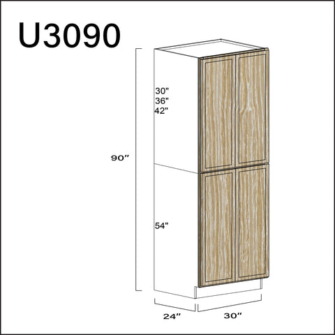 Angel Oak Slim Shaker Double Door Pantry Cabinet - 30" W x 90" H x 24" D