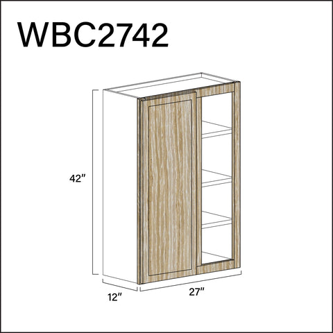 Angel Oak Slim Shaker Wall Blind Corner Cabinet - 27" W x 42" H x 12" D