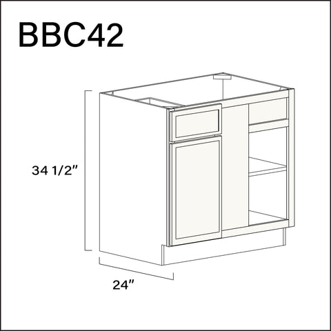 Angel White Slim Shaker Base Blind Corner Cabinet - 39" W x 34.5" H x 24" D