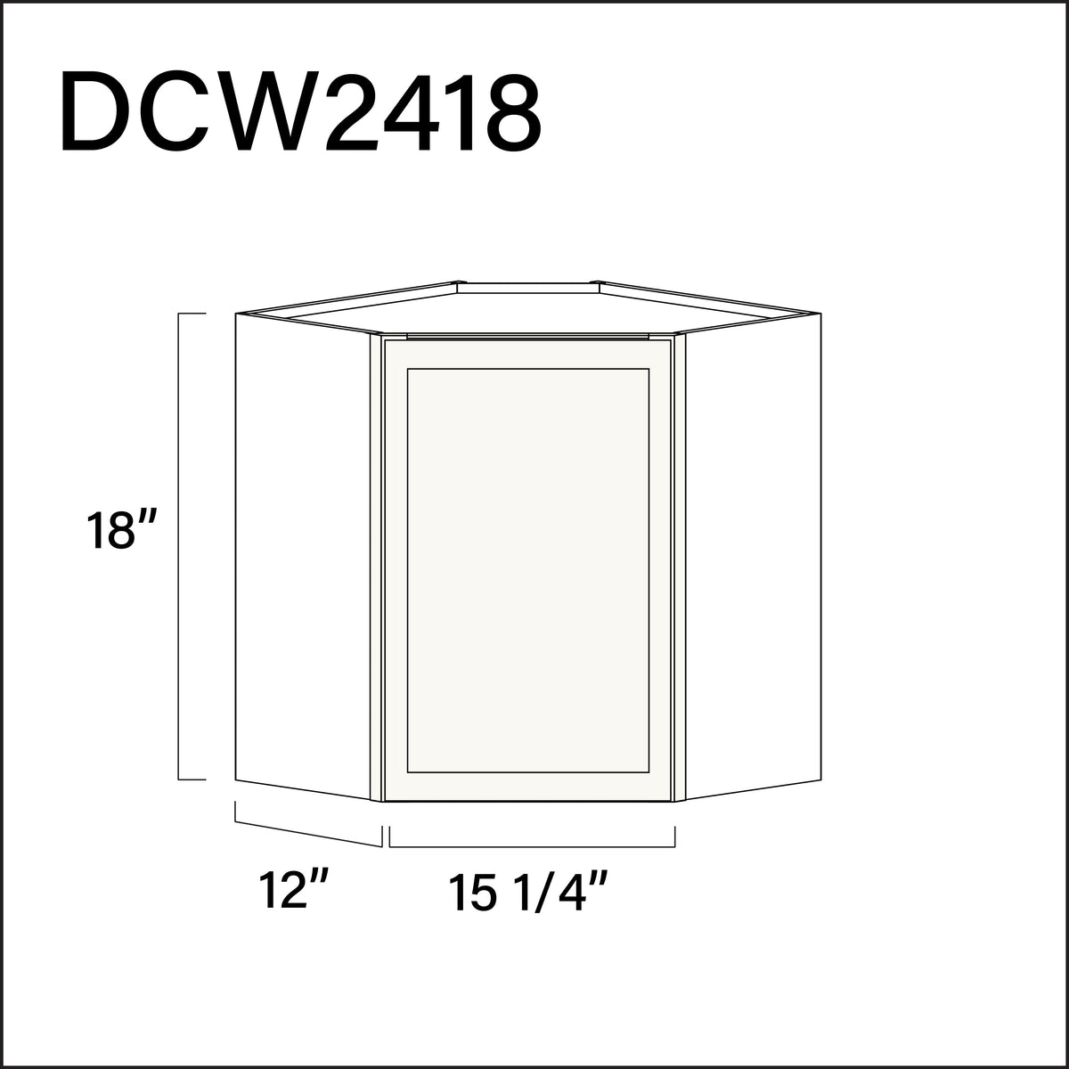 Angel White Slim Shaker Diagonal Wall Corner Cabinet - 24" W x 18" H x 12" D