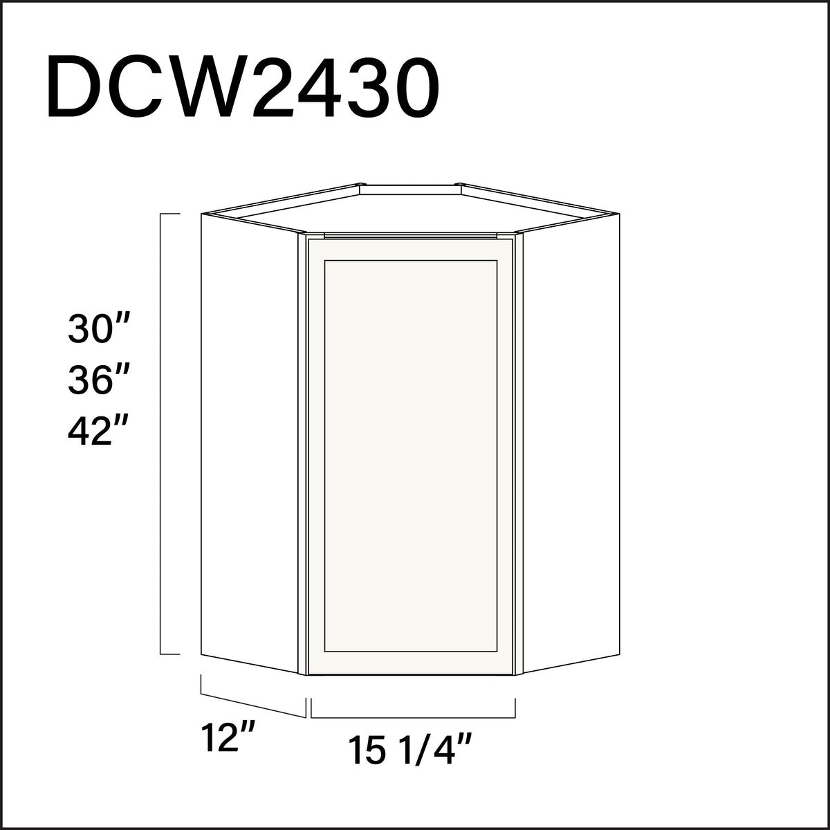 Angel White Slim Shaker Diagonal Wall Corner Cabinet - 24" W x 30" H x 12" D