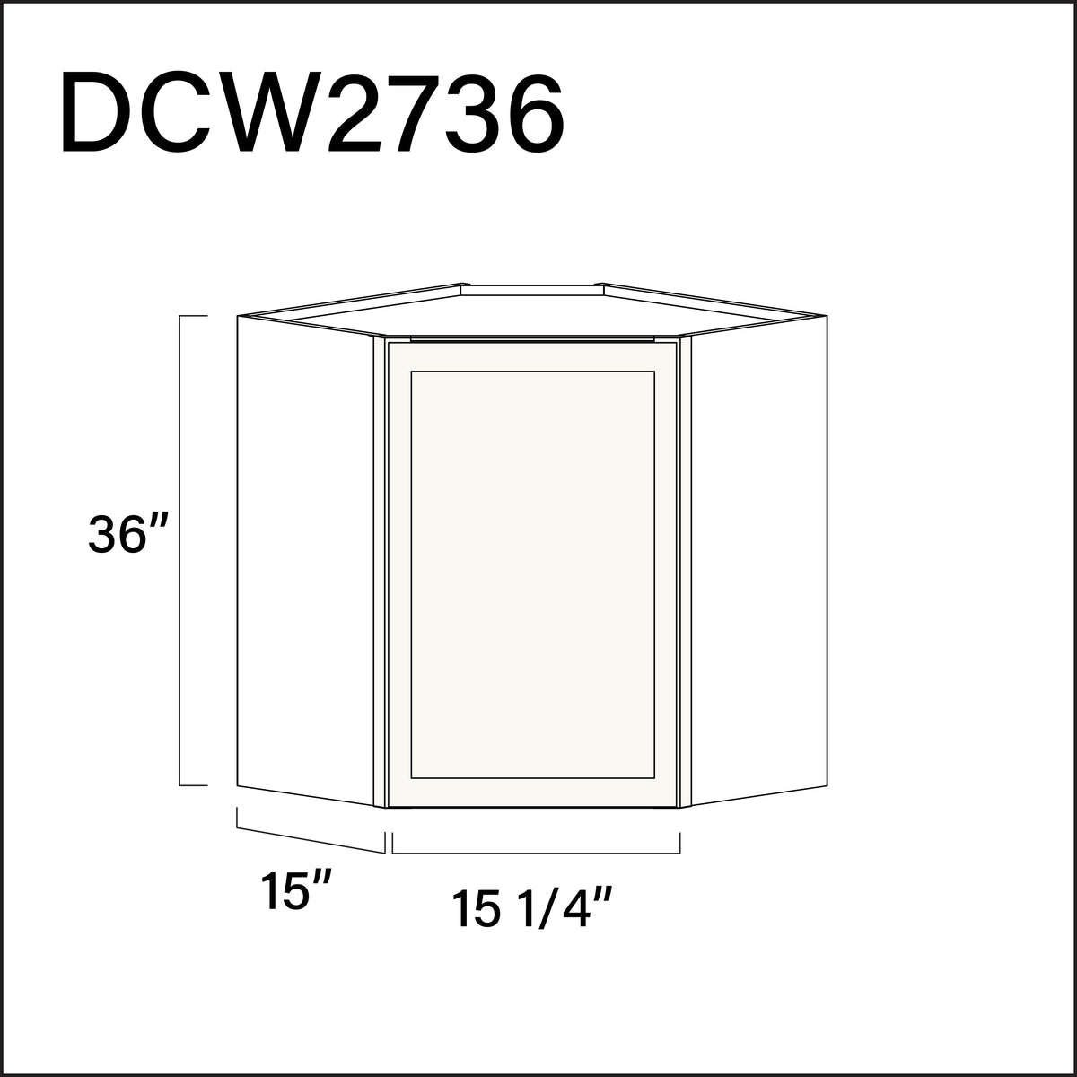 Angel White Slim Shaker Diagonal Wall Corner Cabinet - 27" W x 36" H x 12" D