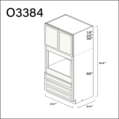 Angel White Slim Shaker Single Oven Cabinet - 33" W x 84" H x 24" D