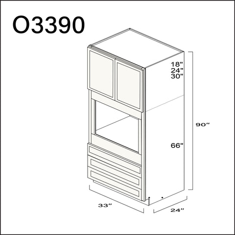 Angel White Slim Shaker Single Oven Cabinet - 33" W x 90" H x 24" D