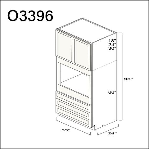 Angel White Slim Shaker Single Oven Cabinet - 33" W x 96" H x 24" D