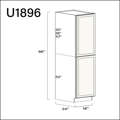 Angel White Slim Shaker Single Door Pantry Cabinet - 18" W x 96" H x 24" D