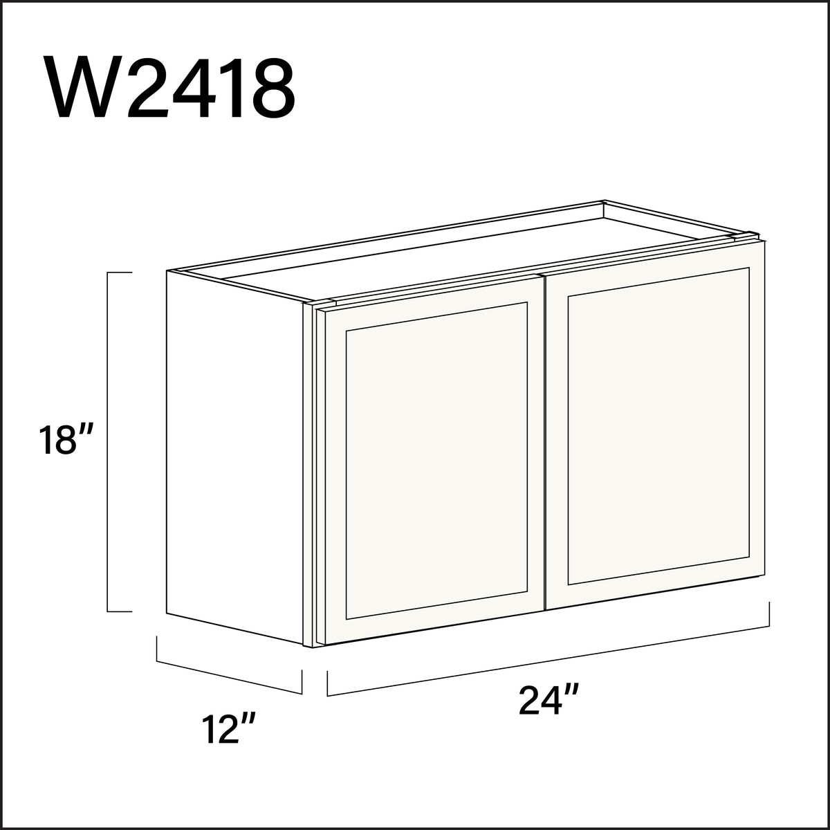 Angel White Slim Shaker Double Door Wall Cabinet - 24" W x 18" H x 12" D