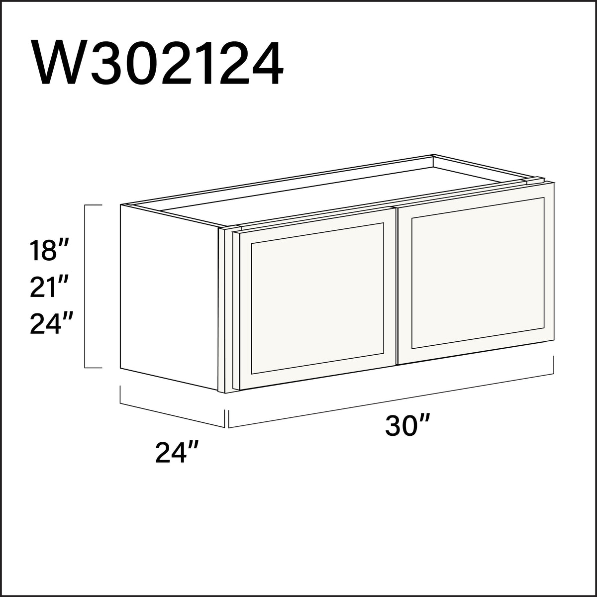 Angel White Slim Shaker Wall Bridge Double Door Cabinet - 30" W x 21" H x 24" D