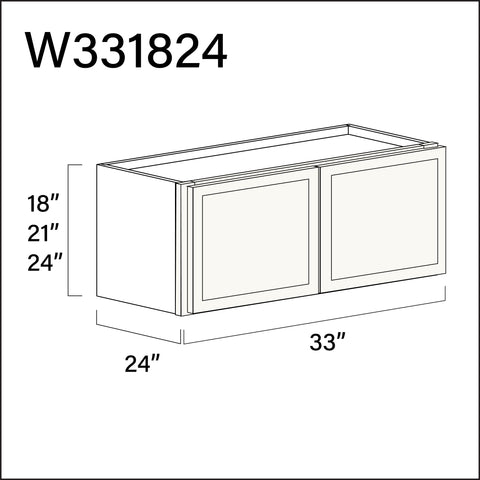 Angel White Slim Shaker Wall Bridge Double Door Cabinet - 33" W x 18" H x 24" D