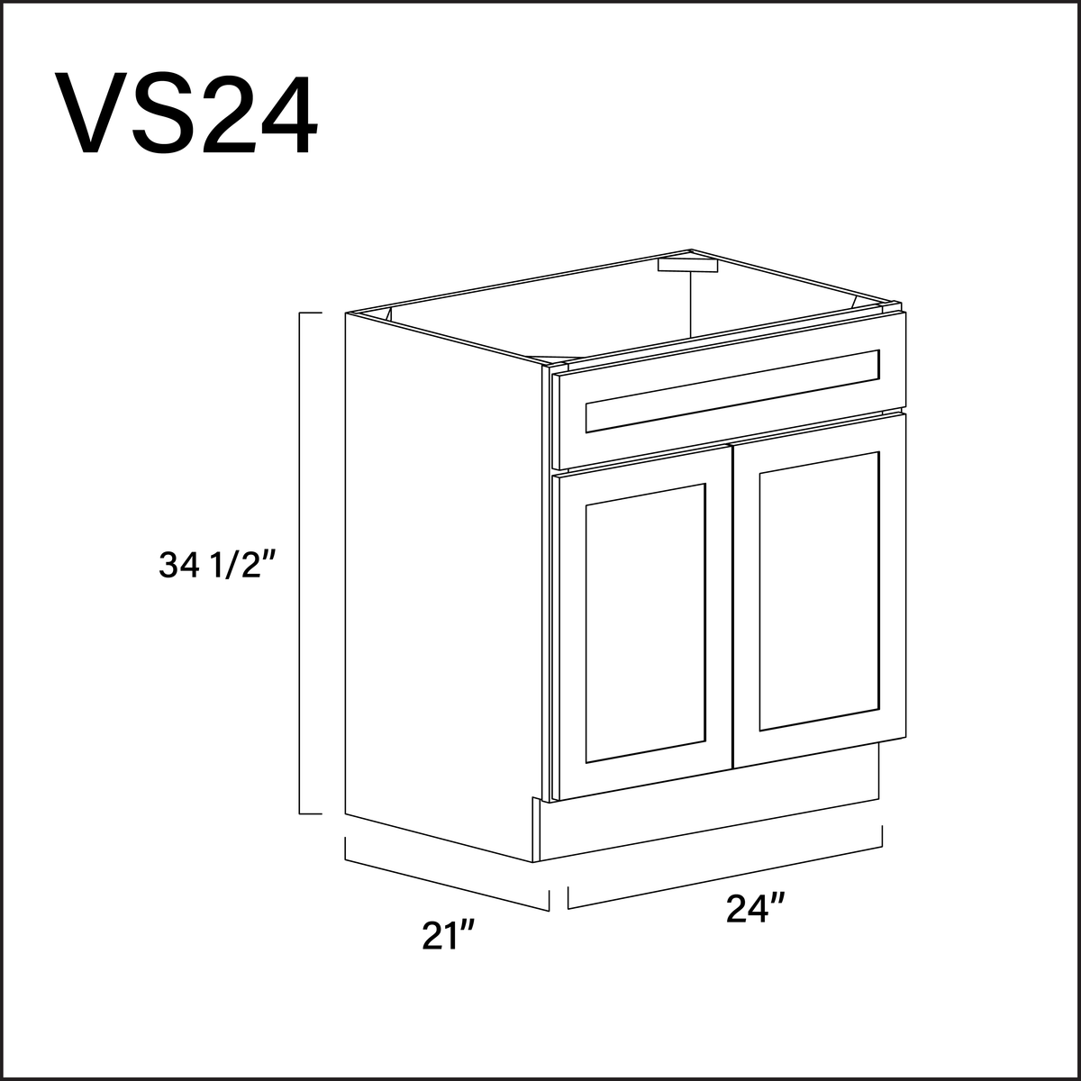 Revival White Antique Vanity Sink Base Cabinet - 24" W x 34.5" H x 21" D